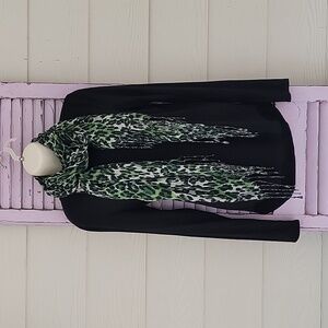 💗 60" SCARF Animal Print Black Green & White